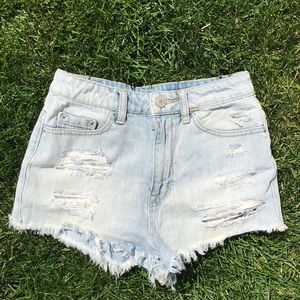Super high rise cheeky UO jean shorts